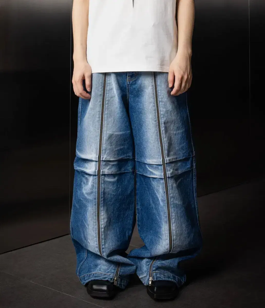 Rockcake Studded Line Point Jeans / Ash Gray #락케이크,#락